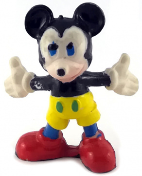 Micky Maus mit ausgebreiteten Armen HEIMO Kleinfigur 5cm (Var.: gelbe Hose, blaue Beine)