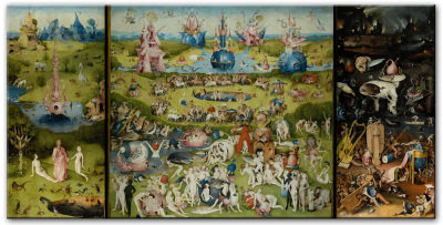 Hieronymus Bosch: Der Garten der Lüste / Canvas-Druck 140x70cm