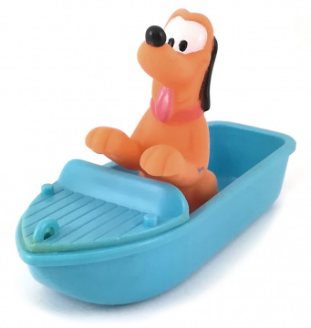 Pluto im Sportboot Kleinfigur