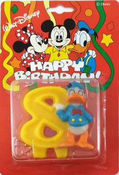 Kerze Donald Duck 8 Geburtstagskuchen-Aufsatz