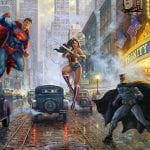 Batman, Superman, and Wonder Woman: The Trinity I THOMAS KINKADE / Canvas-Druck 30x20cm/12x8