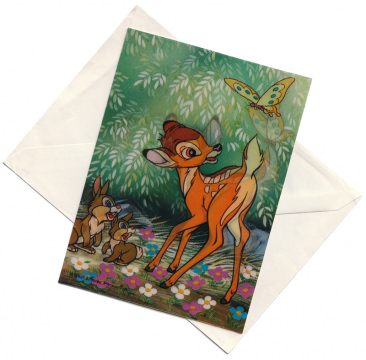 3D-Postkarte Bambi (mit Umschlag)