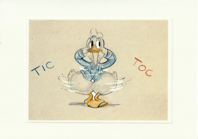 Grußkarte Donald Duck in Clock Cleaners Tic Toc (mit Umschlag)