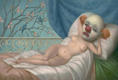 Marion Peck: Lady Clown / Canvas-Druck 46x30cm
