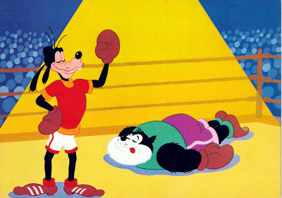 Postkarte Goofys lustige Olympiade: Der K.O.-Sieger