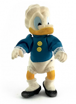 Grandma Duck articulate figure plastic / felt / fabric 10cm