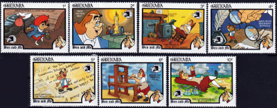 Briefmarkenteilsatz Ben and Me 7 Werte / Grenada 1989