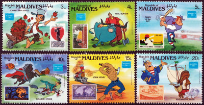 Briefmarkenteilsatz Ameripex 86 6 Werte / Malediven 1986