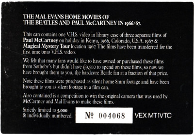 The Mystery Trip Featuring The Beatles. VHS Video in Filmdose