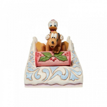 Ein Freundschaftsrennen - Donald & Pluto (DISNEY TRADITIONS) Schlittenfigur