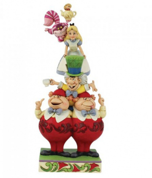 Were All Mad Here - Stacked Alice in Wonderland Figurine (DISNEY TRADITIONS)