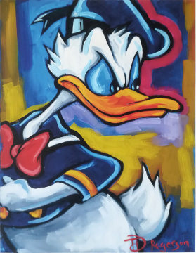 Donald Duck zornig / Canvas-Druck 30x40cm