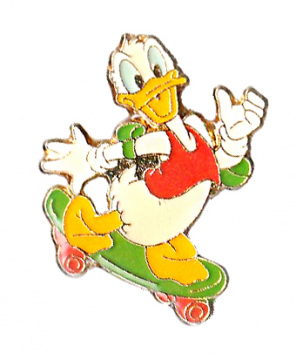 Anstecker Donald Duck Skateboard