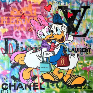 Donald und Daisy True Love / Canvas-Druck 30x30cm