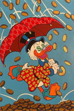 Scrooge Money Rain / Canvas Print 30x45cm