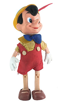 Pinocchio Gliederfigur mit Bekleidung 22cm