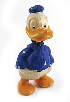 Donald Duck hollow body small figure plastic 6cm / with inscription
