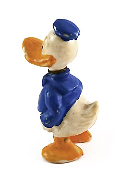 Donald Duck Hohlkörper Kleinfigur Plastik 6cm / mit Beschriftung