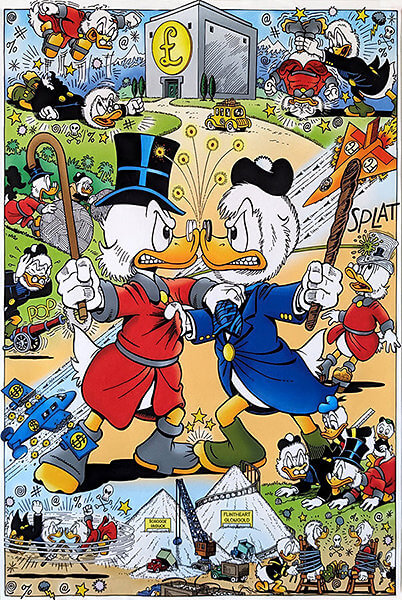 Don Rosa: Scrooge und Mac Moneysac / Canvas-Druck 40x60cm