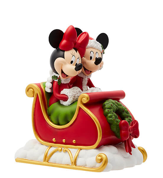 Micky und Minnie im Schlitten (DISNEY SHOWCASE) Weihnachtsfigur