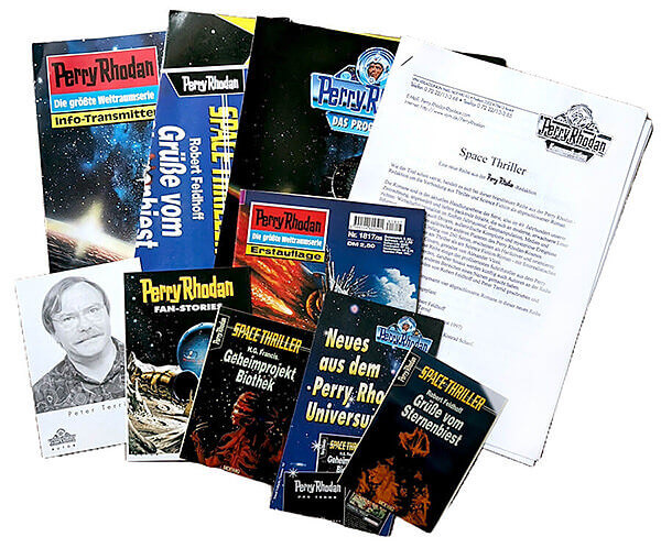 Perry Rhodan Roman-Heftserie 1817/25 Krieger der Gazkar + Pressemappe