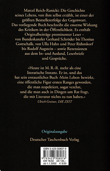 Marcel Reich-Ranicki: Welch ein Leben - Marcel Reich-Ranickis Erinnerungen. Stimmen, Kritiken, Dokumente (Taschenbuch, dtv 2000)