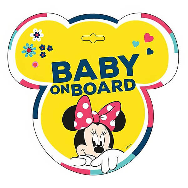 Minnie Maus Rückscheiben-Schild BABY ON BOARD