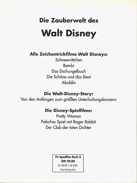 Die Filme von Walt Disney. Die Zauberwelt des Zeichentricks. TV Spielfilm Buch 8
