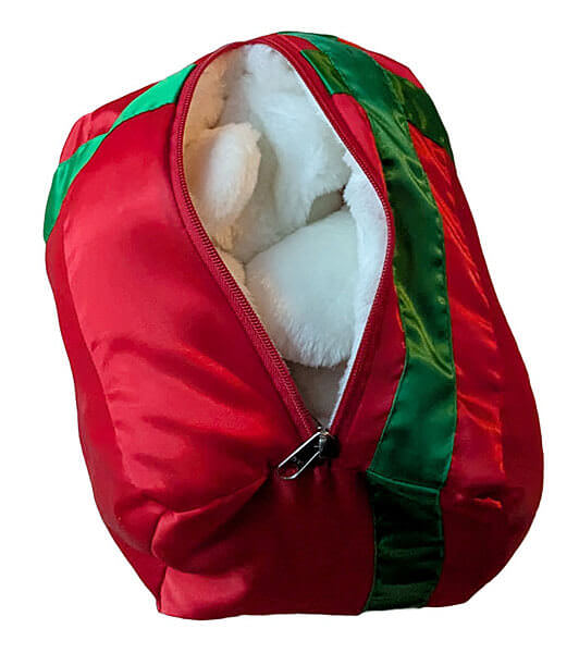 Plush teddy bear with Christmas rucksack