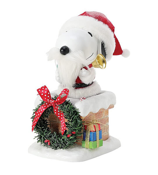 Weihnachtsmann Snoopy auf dem Dach (POSSIBLE DREAMS BY D56) Figur
