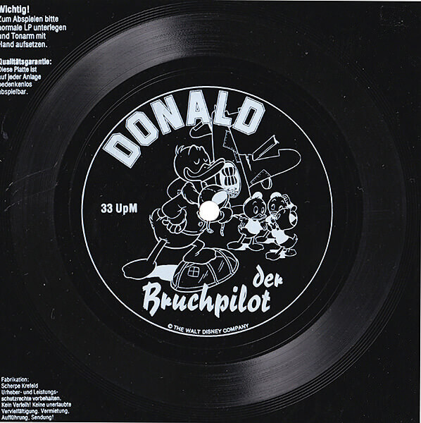 Foil record Donald der Bruchpilot supplement to Micky Maus 26/1989
