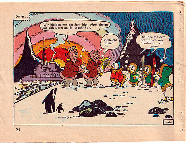 Micky Maus insert strips Donald Duck - Unverhoffte Reise. 6 strips, complete (Grade: 2)