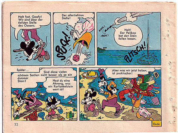 Micky Maus Beilagenstreifen Der Karfunkelstein. 8 Streifen, komplett (Z: 2-)
