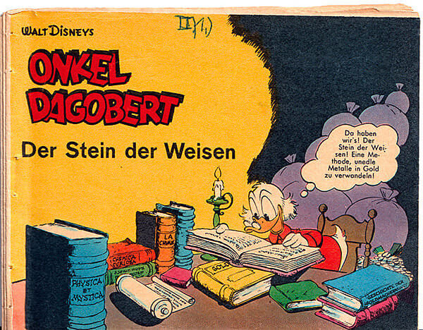 Micky Maus Beilagenstreifen Onkel Dagobert - Der Stein der Weisen. 12 Streifen, komplett (Z: 2-)