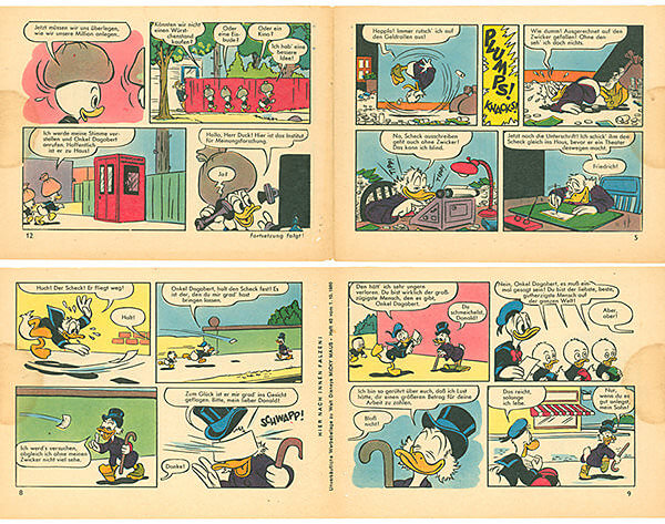 Micky Maus 40/1960 · 2 insert strips (Grade: 2-3)