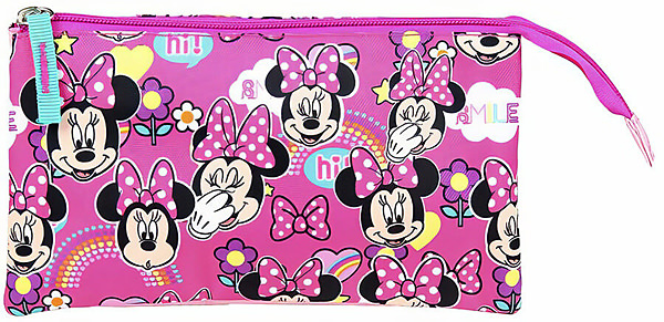 Flaches Federtäschchen Minnie 3 Fächer