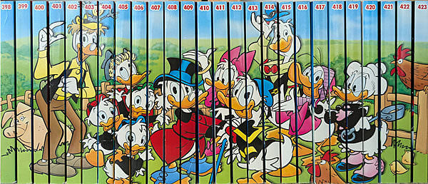 26 Bände Lustiges Taschenbuch / Nr. 398-423 mit komplettem Rückenbild Auf Oma Ducks Bauernhof