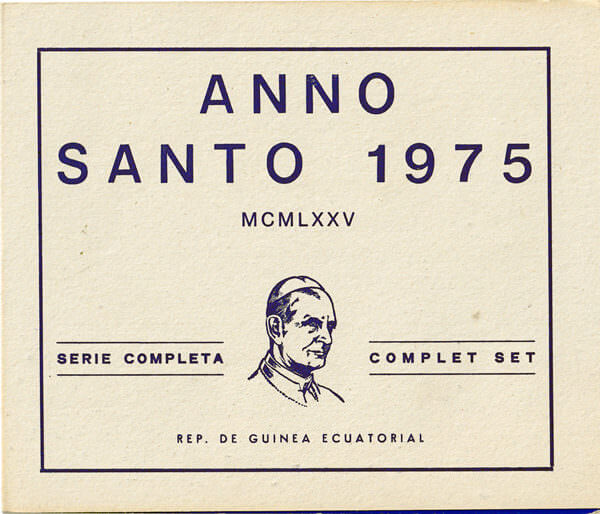Briefmarkensatz "Anno Santo 1975" kompletter Satz mit Umschlag / Äquatorialguinea 1975