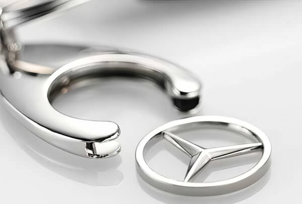 Mercedes-Benz Schlüsselanhänger "Brüssel" im Set mit Spaltring und drehbarem Mercedes-Stern