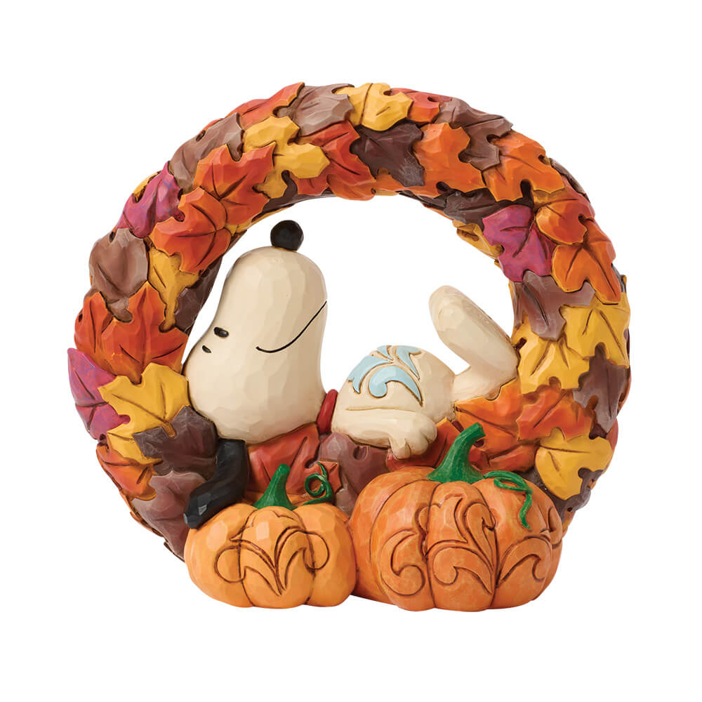 Snoopy auf Kranz: Herbstliche Schichten (PEANUTS BY JIM SHORE) Figur