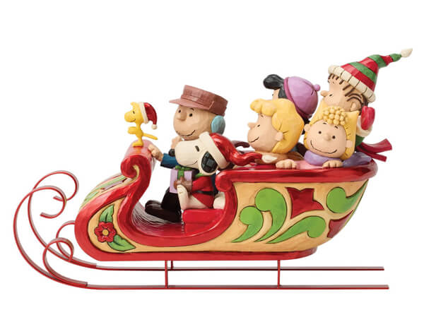 Snoopy und Freunde im Schlitten (PEANUTS BY JIM SHORE) Figur