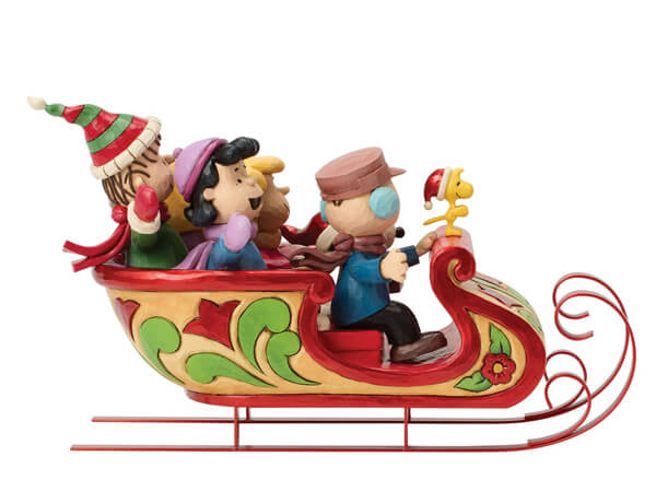Snoopy und Freunde im Schlitten (PEANUTS BY JIM SHORE) Figur