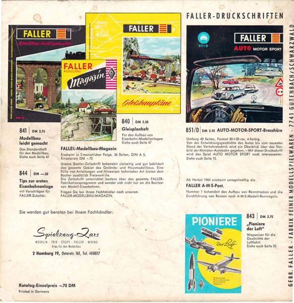 FALLER-Jahreskatalog 1964/65
