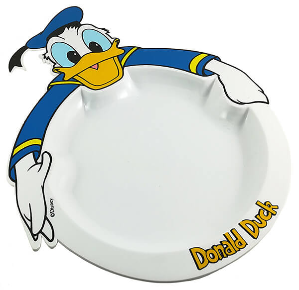Donald Duck Teller und Reliefbecher (Satz mit 4 Tellern + 4 Bechern)