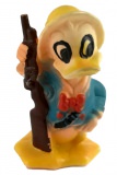 Donald Duck big game hunter with rifle squeaking figure