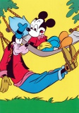Postkarte Goofy und Micky "Hängemattenproblem"