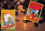 Postkarte "Gruß vom Wasser" mit Donald und Micky