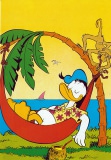 Postcard "Monkey prank with Donald in the hammock"
