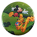 Mickey and Pluto button with pin Ø 7cm