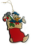 Christmas tree hanger Donald Duck in gift stocking
